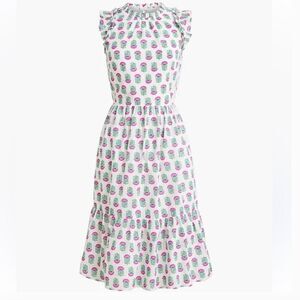 J. Crew Factory CA214 Dress Ruffle Sleeves Floral  size 0 NWT